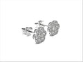 14kt White Gold Diamond Flower Style Earrings
