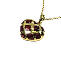 18kt Yellow Gold and Red Enamel Heart Necklace