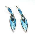 Sterling Silver Marquise Shape Drop Earrings with Blue Topaz