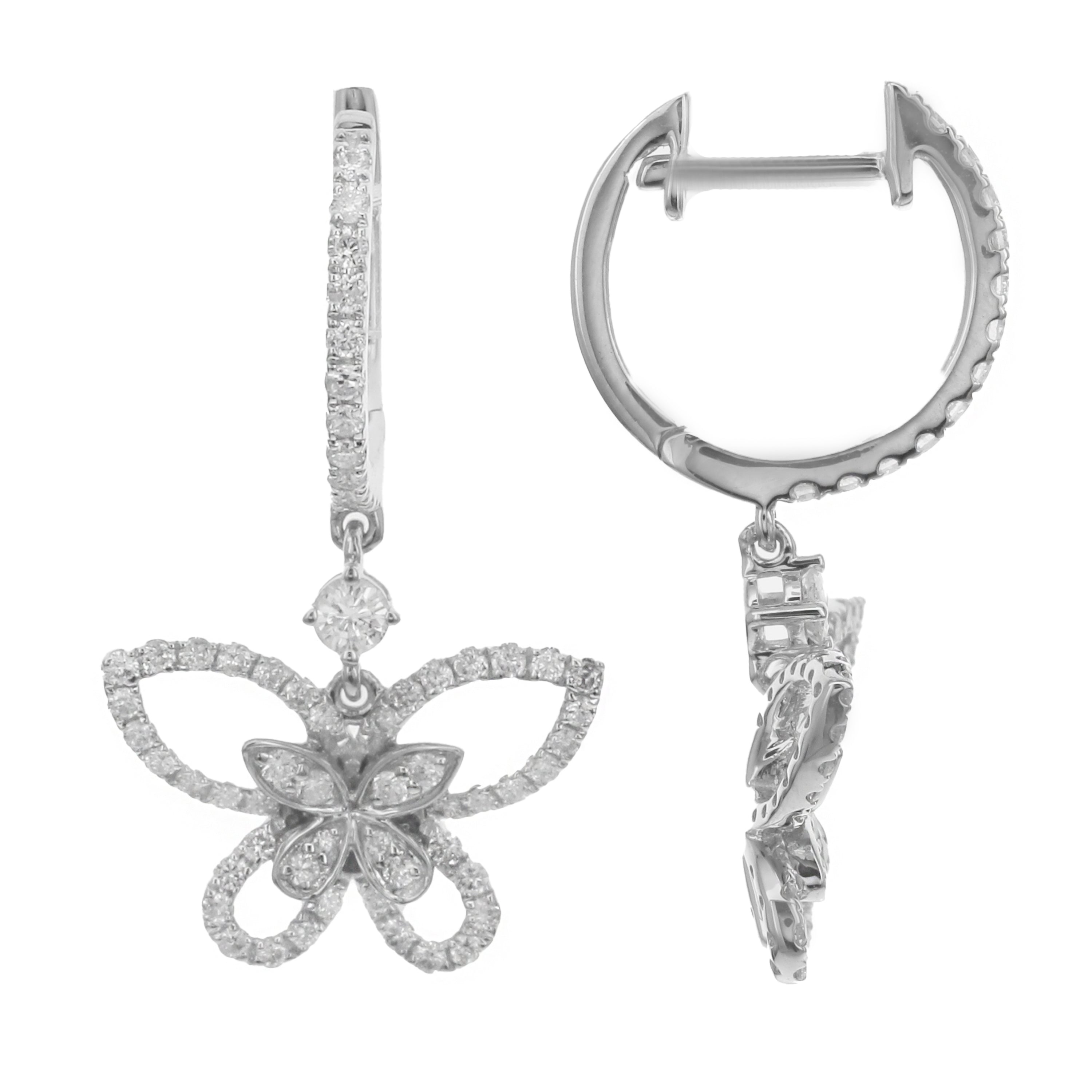 18kt yg Diamond Butterfly Earrings