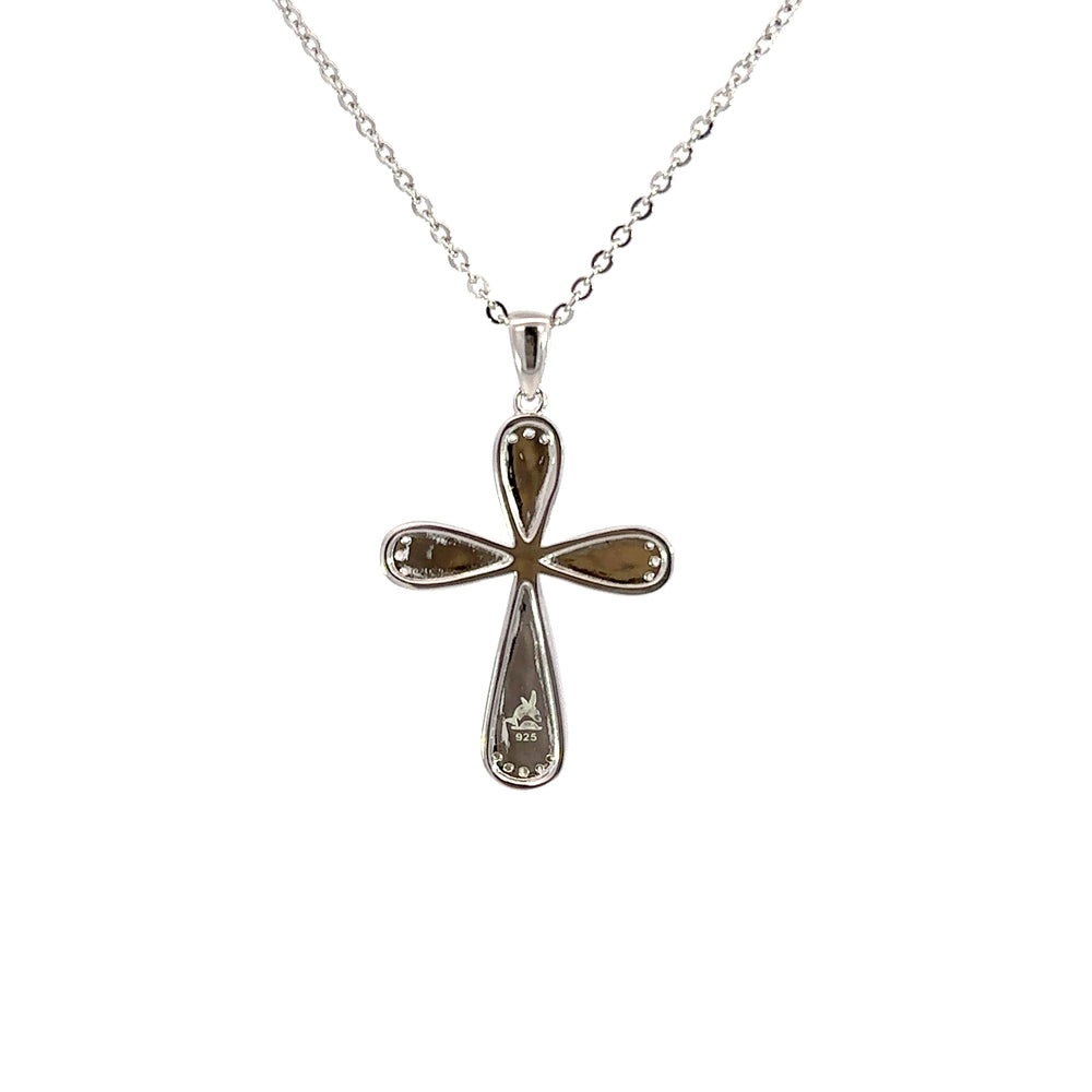 SS Larimar Cross Pendant w/ w