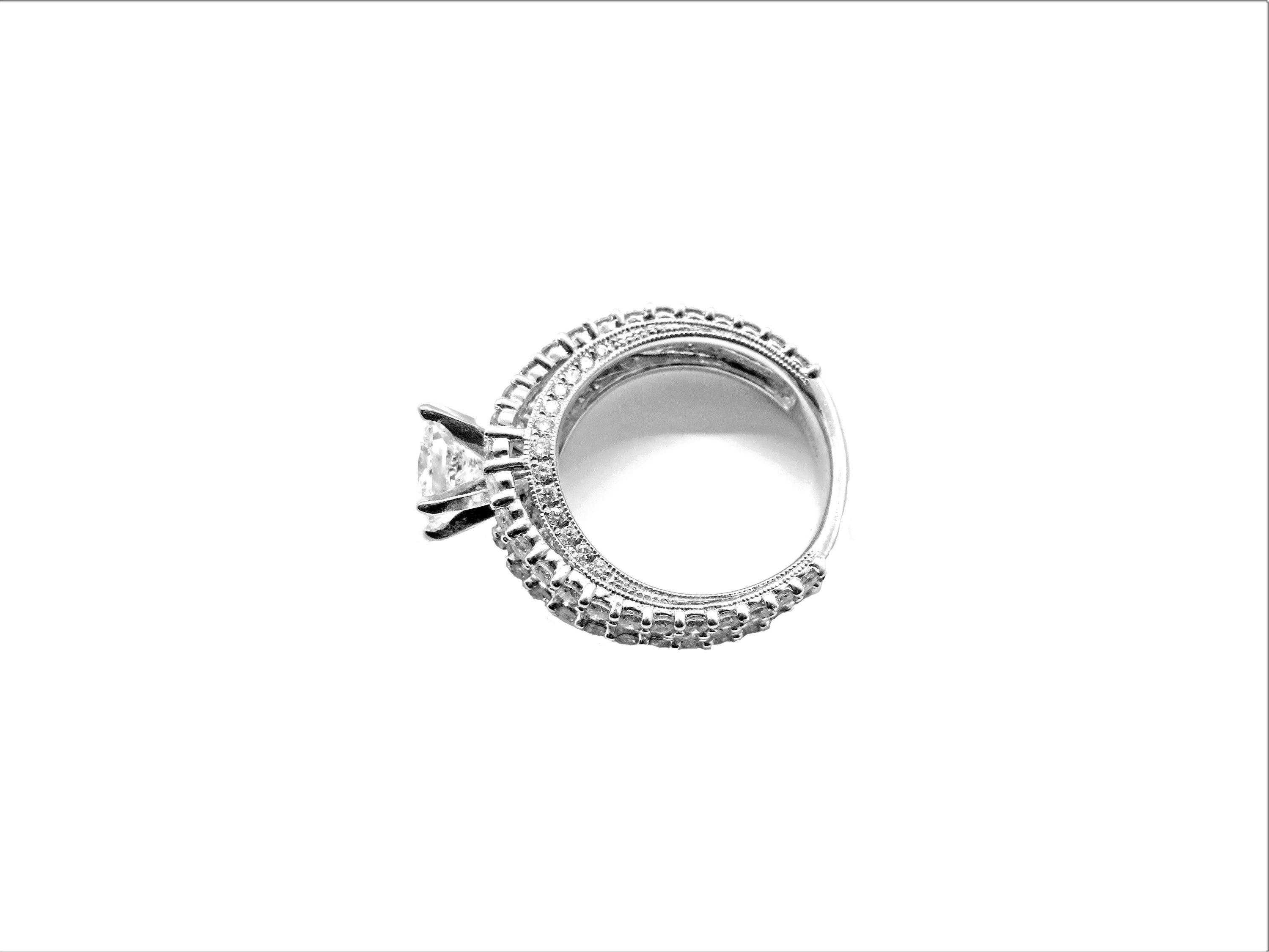 Platinum 1ct Princess Cut Diamond Engagement Ring