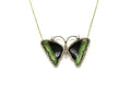 18kt Green Tourmaline Butterfly Pendant with Diamonds