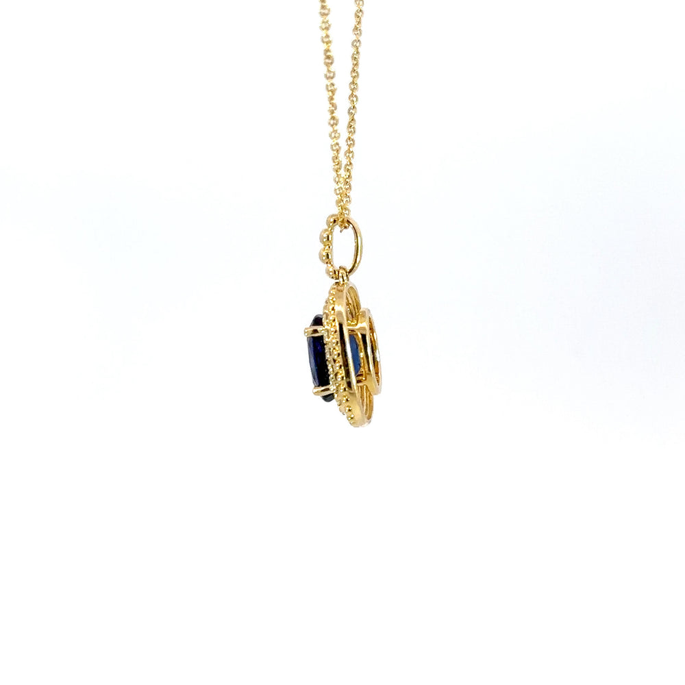 14k yg sapp pendant w dia halo