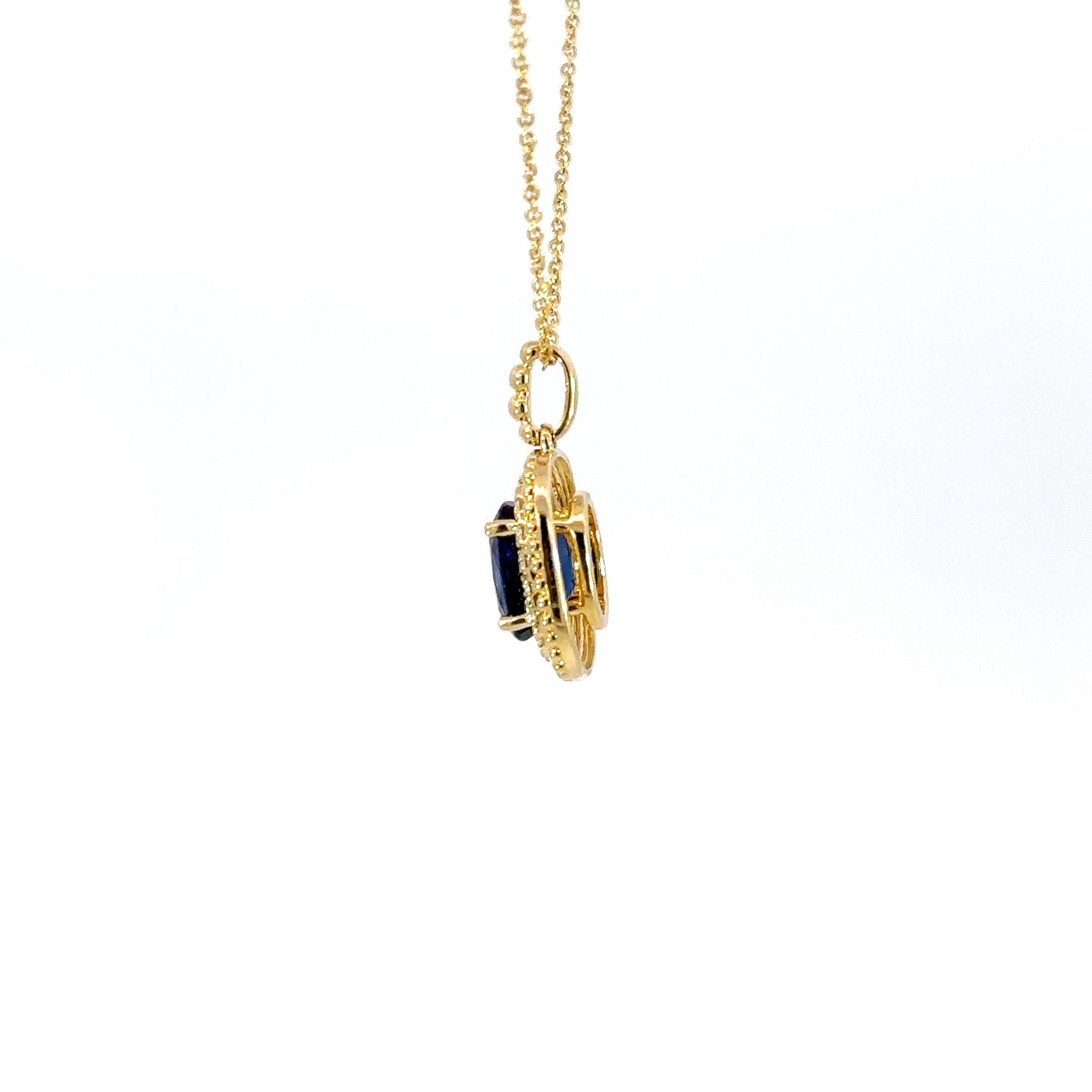 14k yg sapp pendant w dia halo