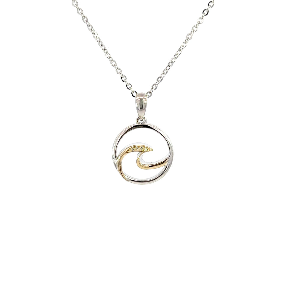SS & 14k YG wave pendant
4d =