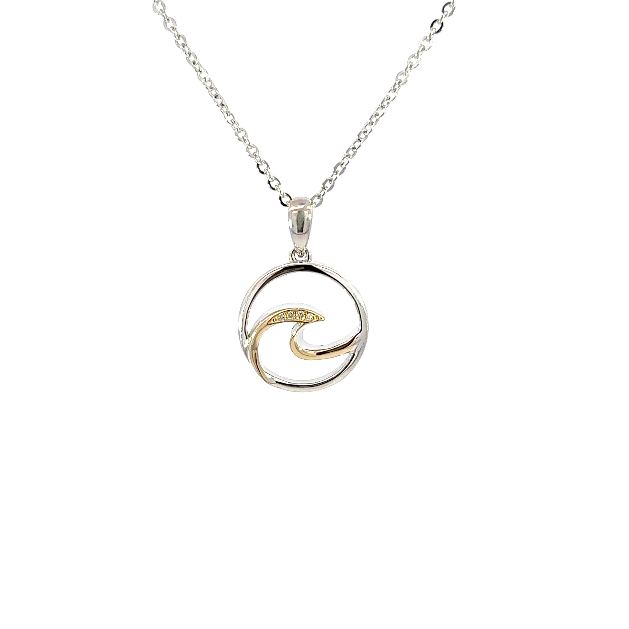 SS & 14k YG wave pendant
4d =