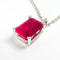14kt White Gold 5ct Ruby with Diamonds Necklace