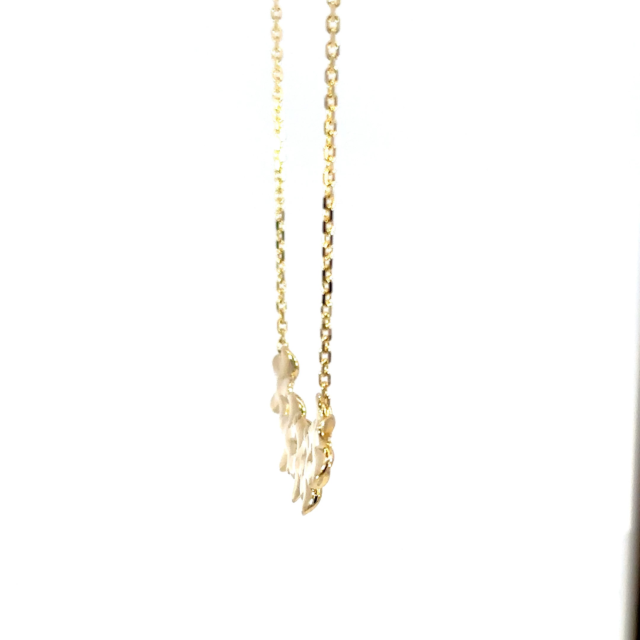 14k yg Plumeria necklace 5D  .