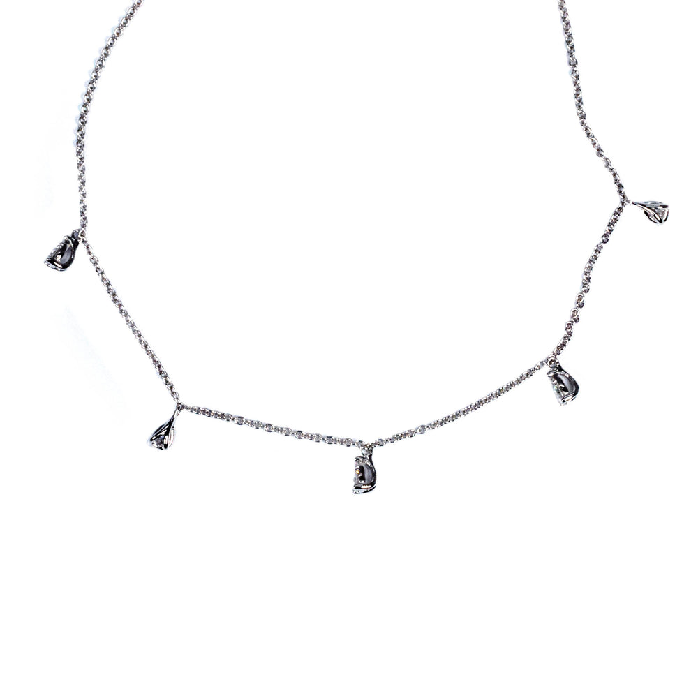 14kt White Gold Diamond Drop Necklace