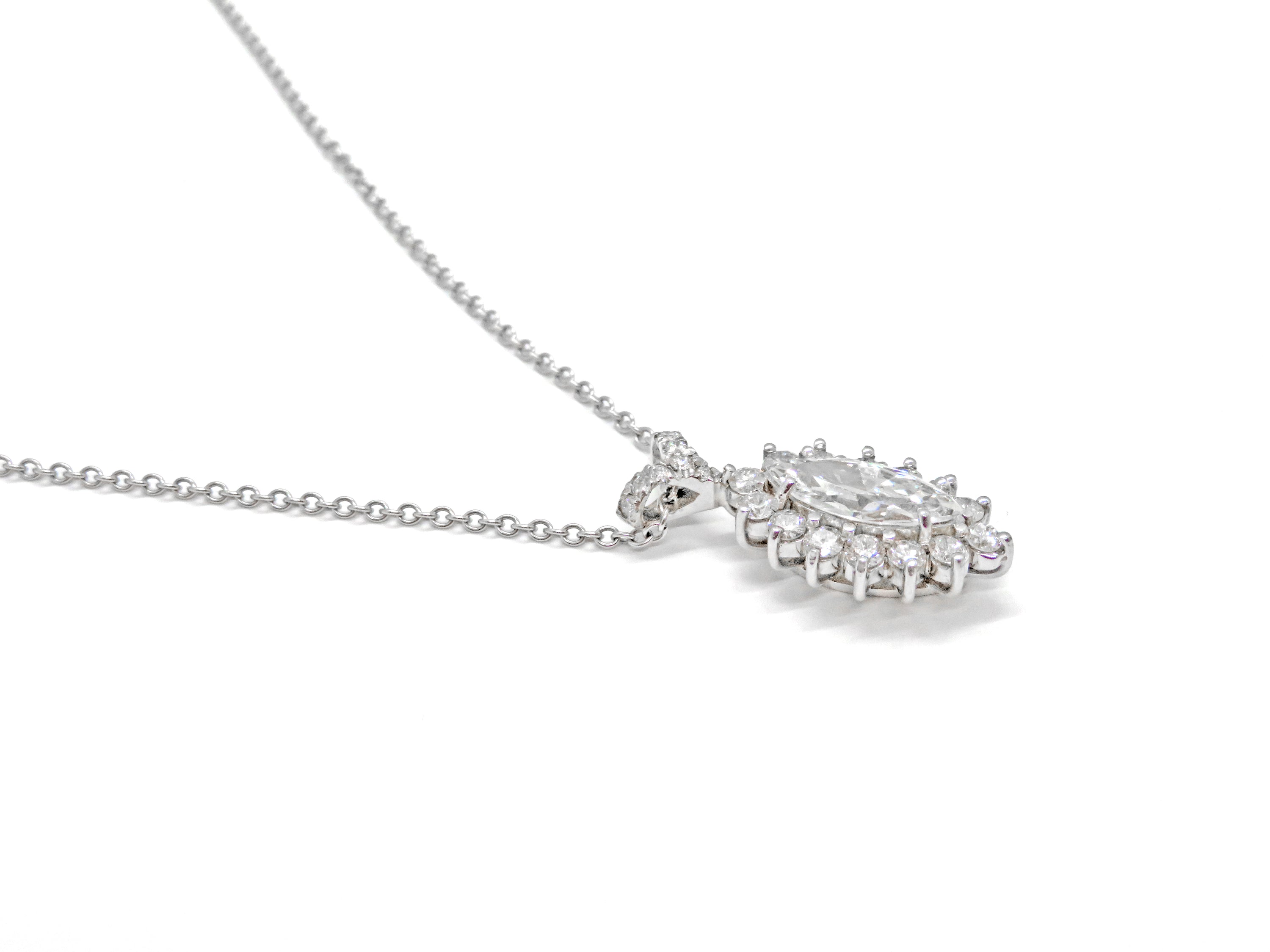 14kt White Gold 1.55ct Marquise Diamond Necklace