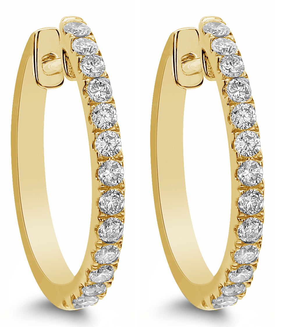 18kt wg  0.50cts Diamond Hoops
