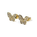 18kt Yellow Gold Diamond Butterfly Earrings