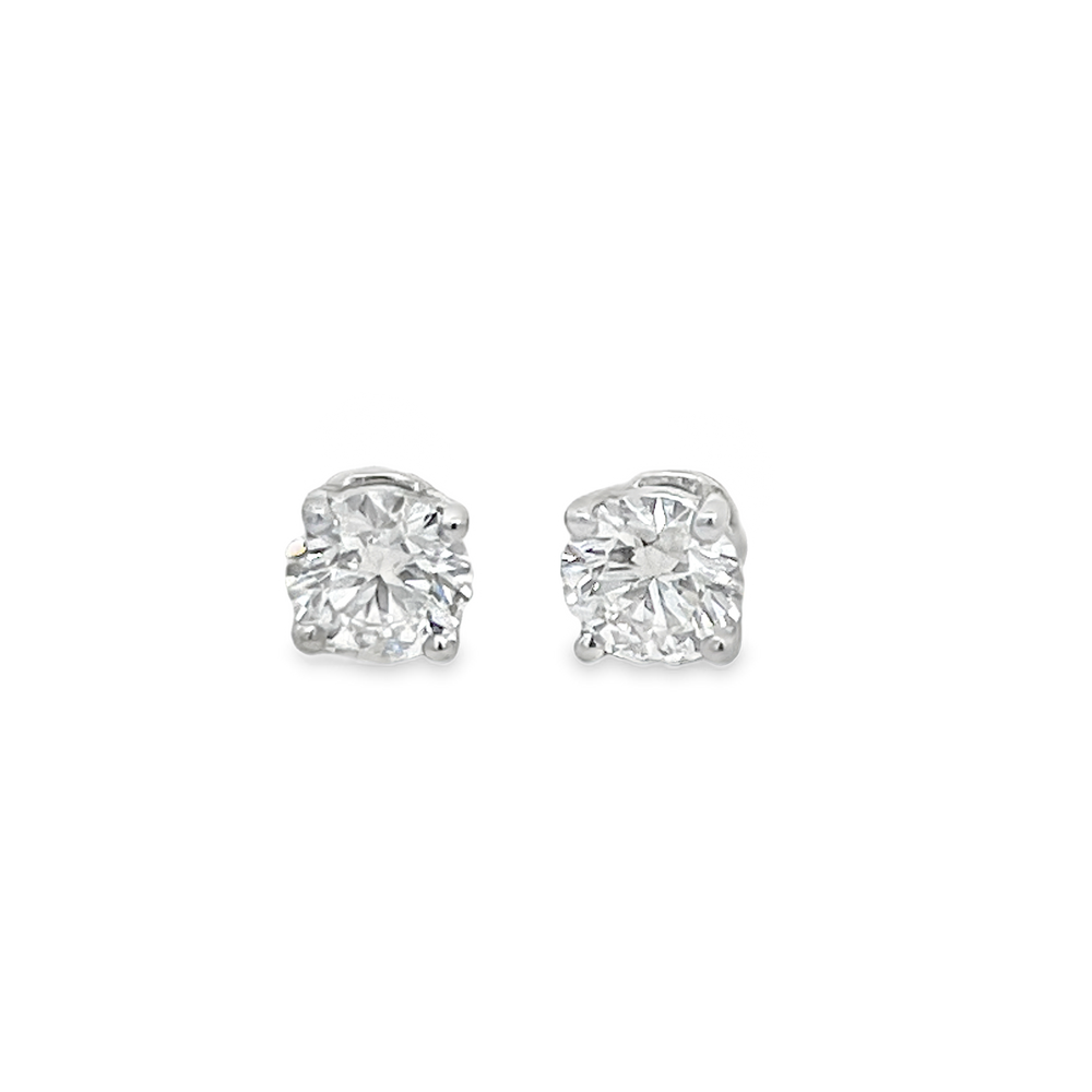 Estate Tiffany & Co. Platinum 2.50 Carat Diamond Stud Earrings | E/F VS
