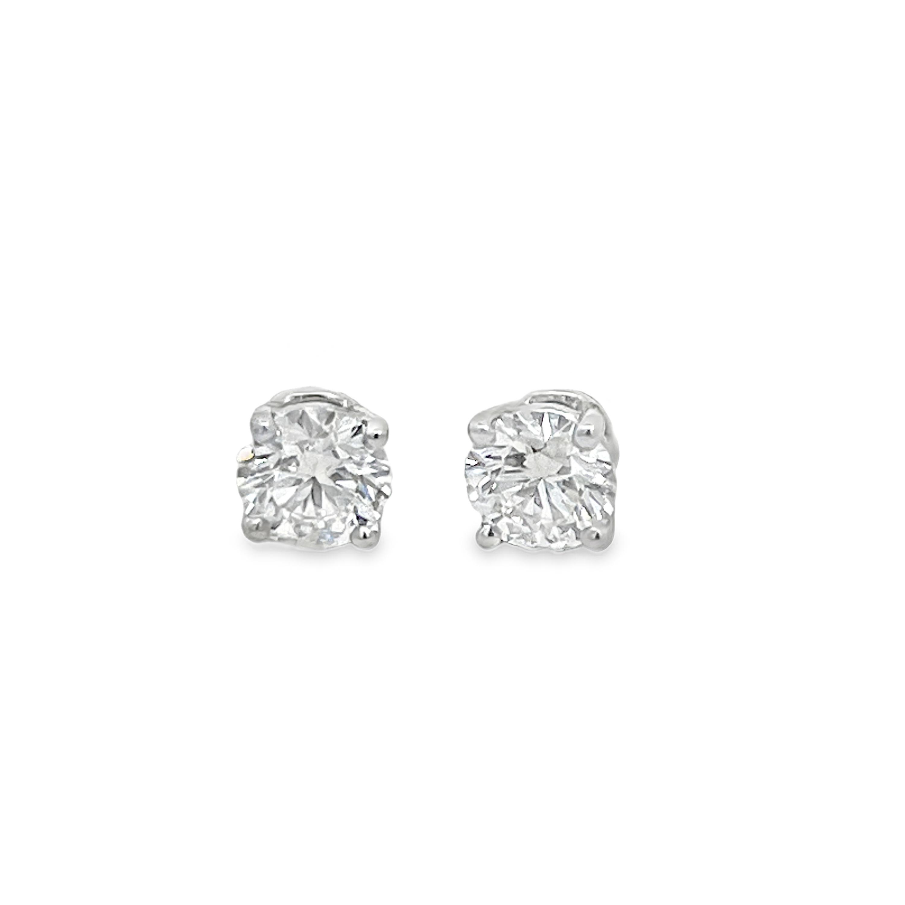 Estate Tiffany & Co. Platinum 2.50 Carat Diamond Stud Earrings | E/F VS