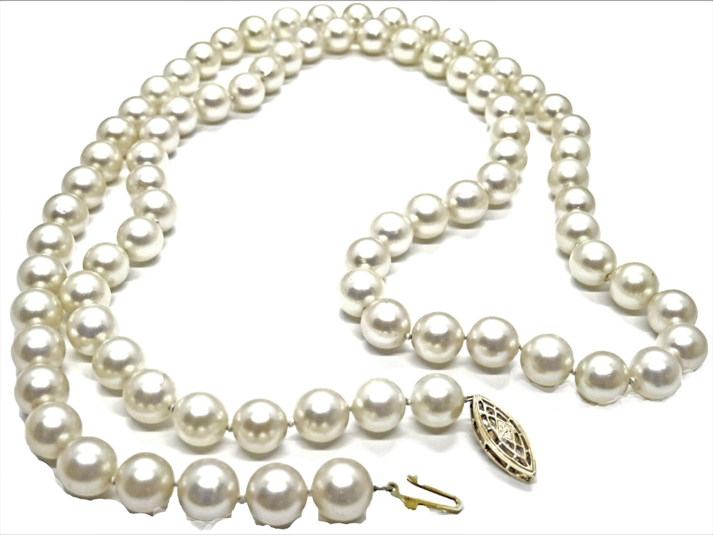 14kt Yellow Gold 30" Strand of Pearls Necklace