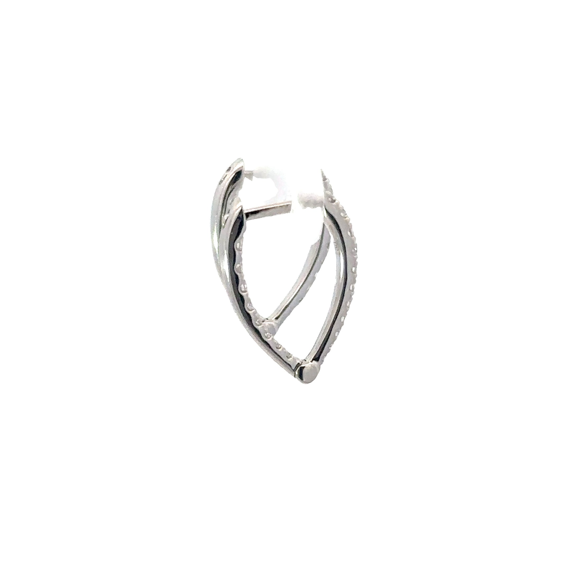 18kt wg In/Out small V Hoops