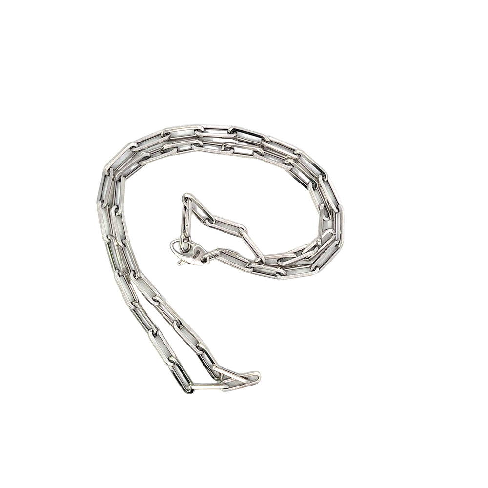 14kt White Gold Paperclip Neck