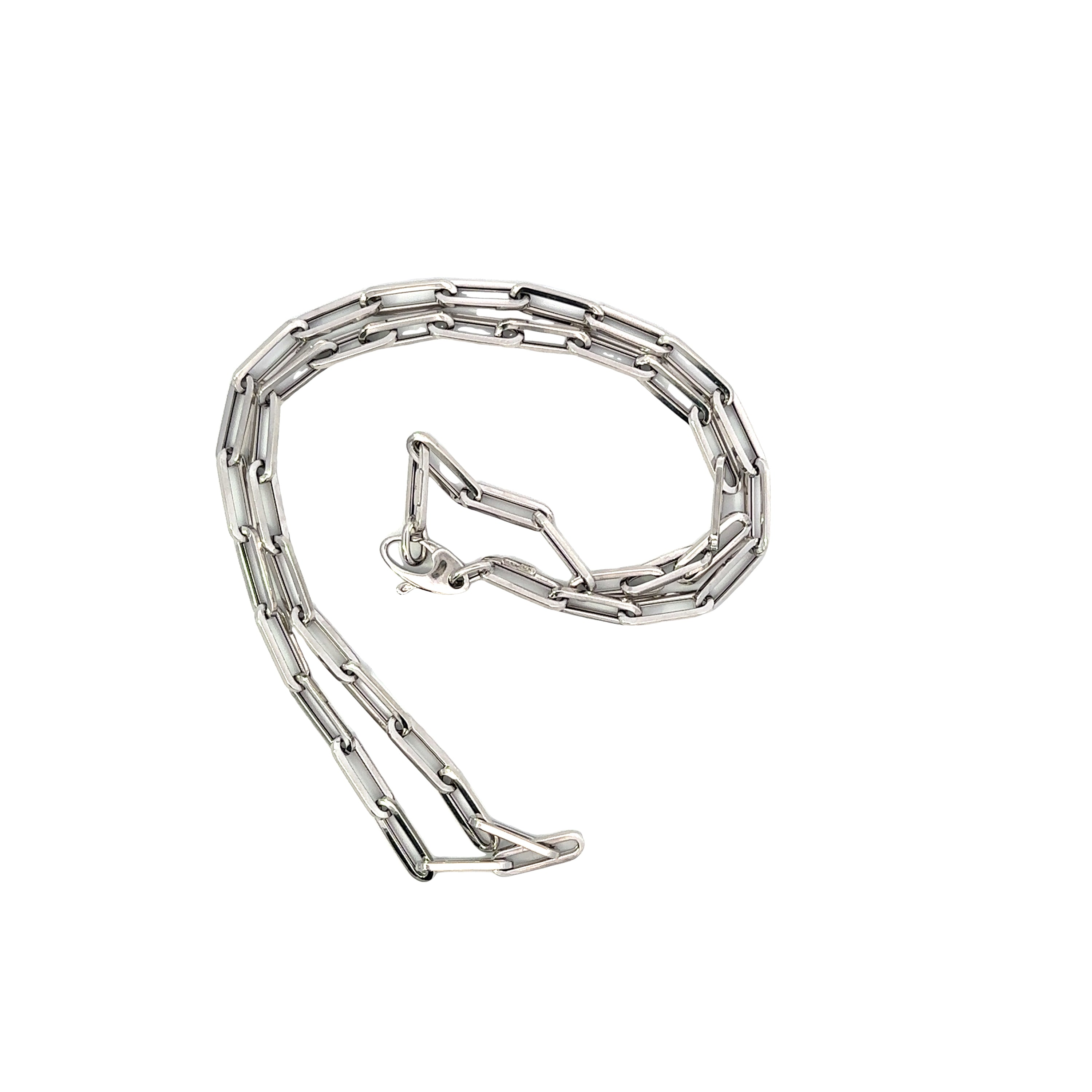 14kt White Gold Paperclip Neck