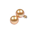 14kt Yellow Gold 10-11mm Golden Pearl Stud Earrings