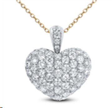 18kt yg 3.00cts Diamond Heart