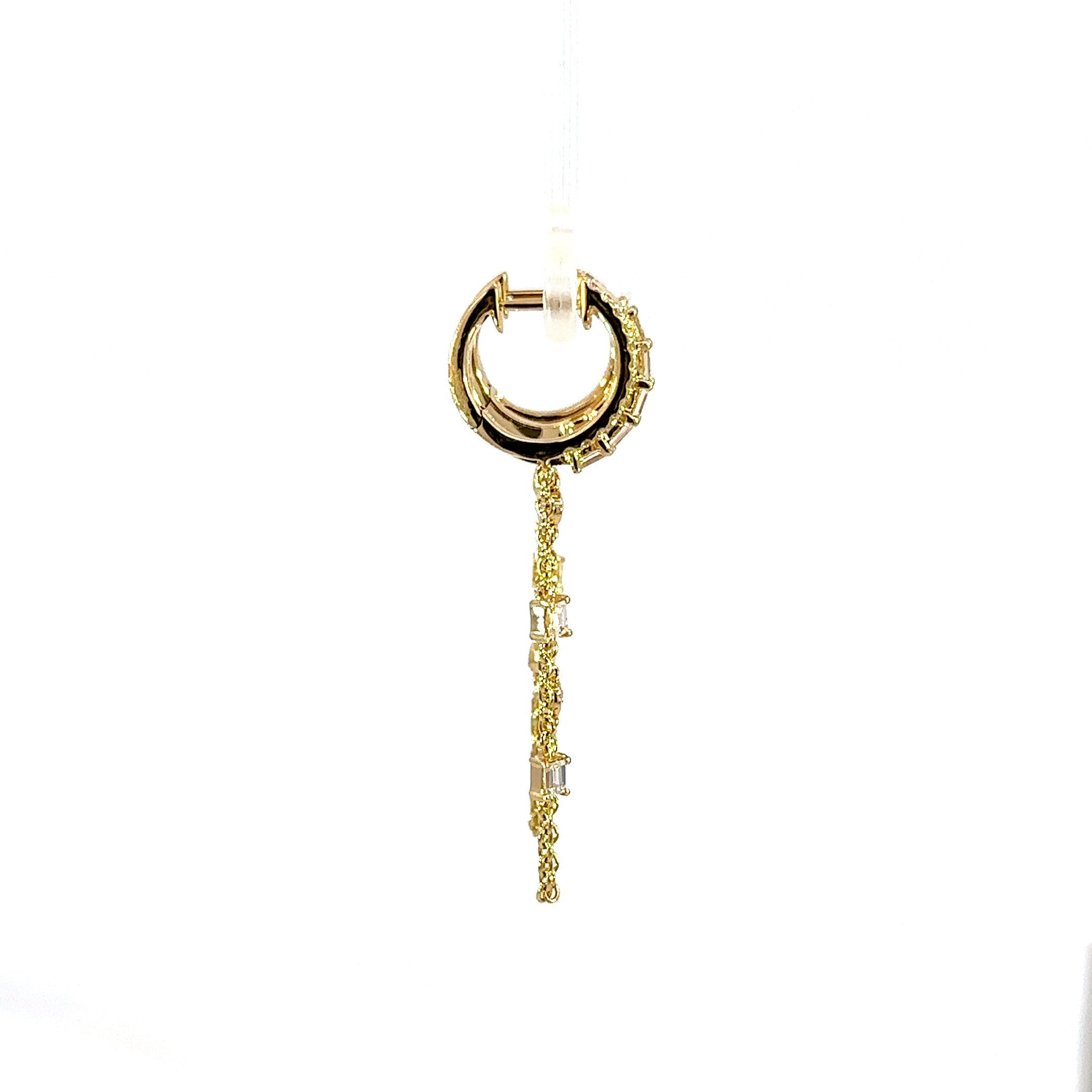 18kt yg Dangling Dia Chain Hoo