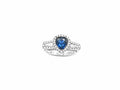 14kt White Gold Blue Pear Shape Sapphire Diamond Fashion Ring