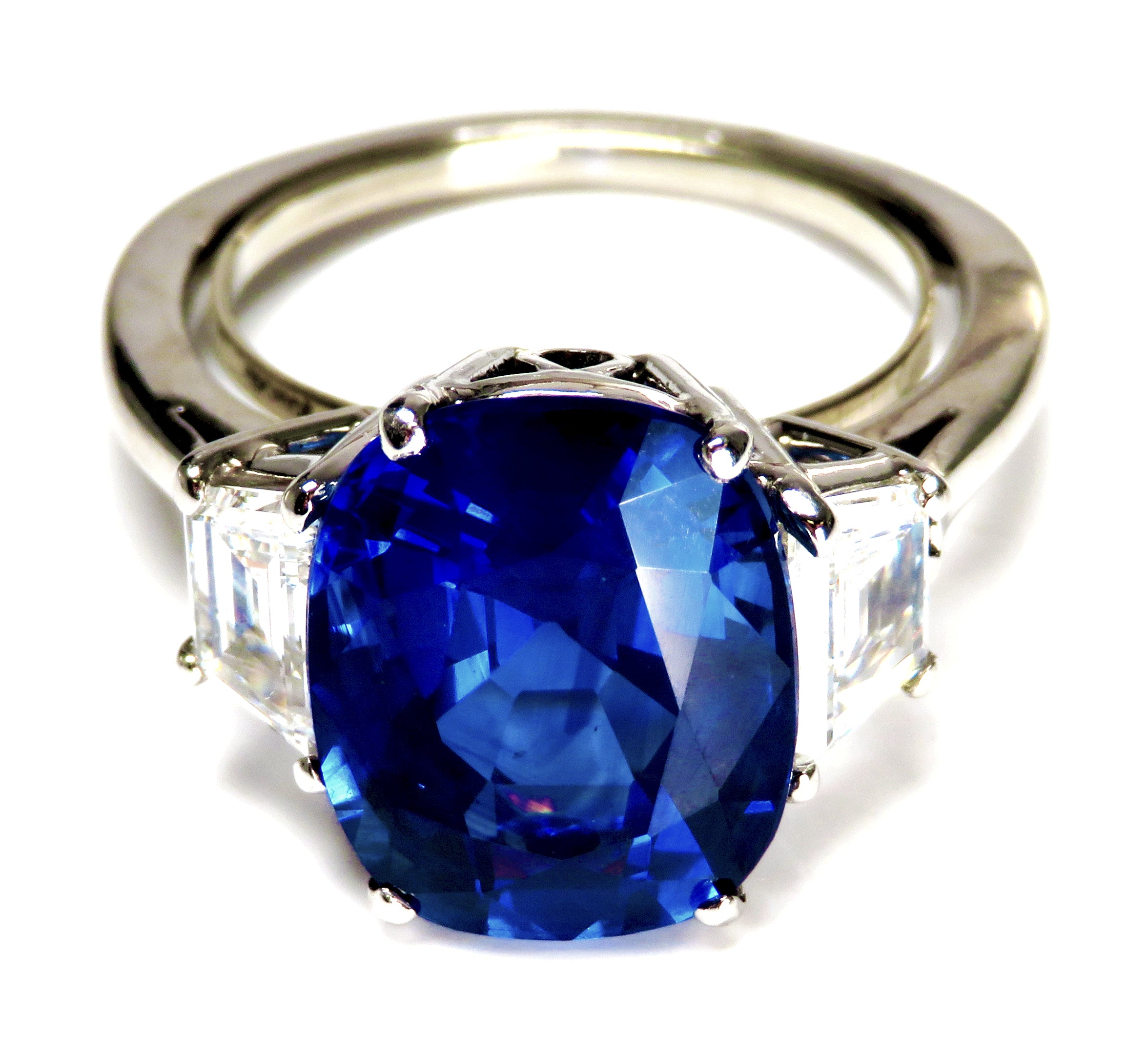 Plat ring 9.17cts Blue Sapphir