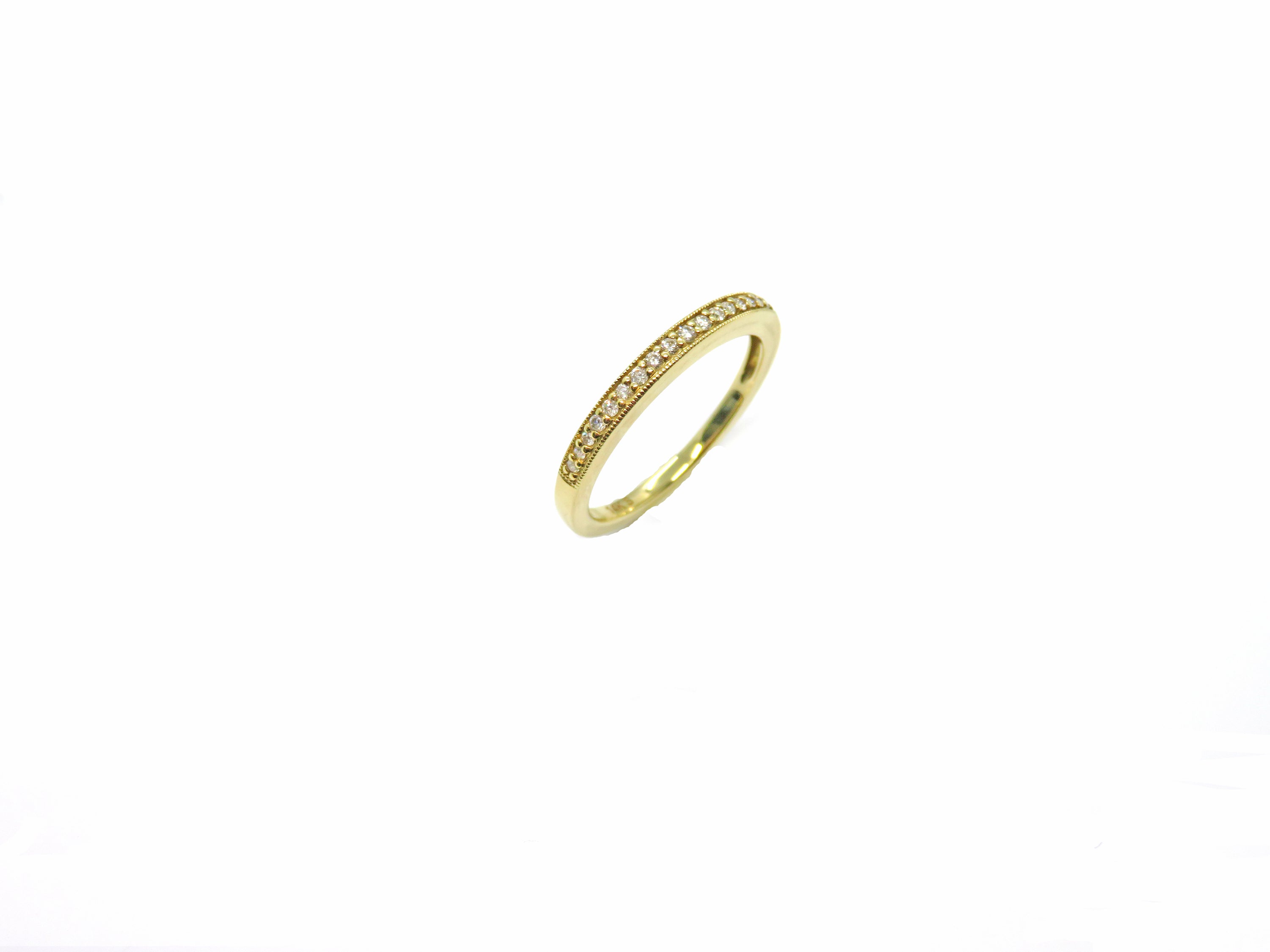 14kt Yellow Gold and Pave Diamond Wedding Band