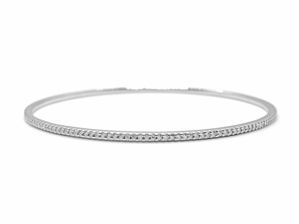 14kt White Gold Diamond Eternity Bangle Bracelet