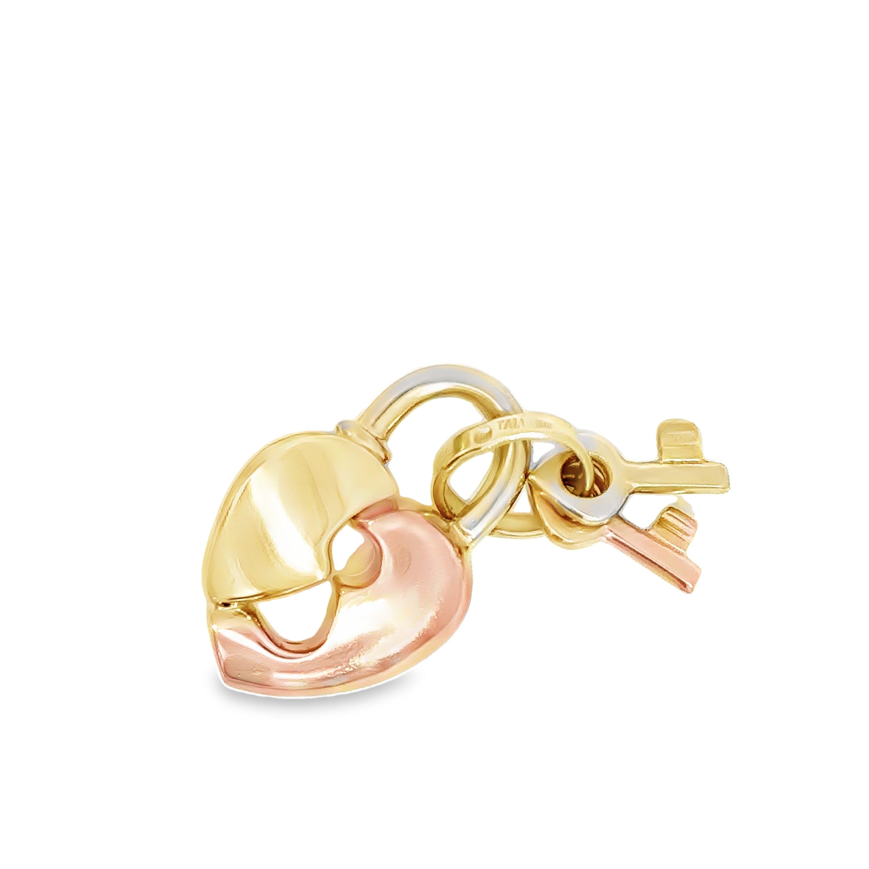 -E- 14kt Two Tone Heart Lock a