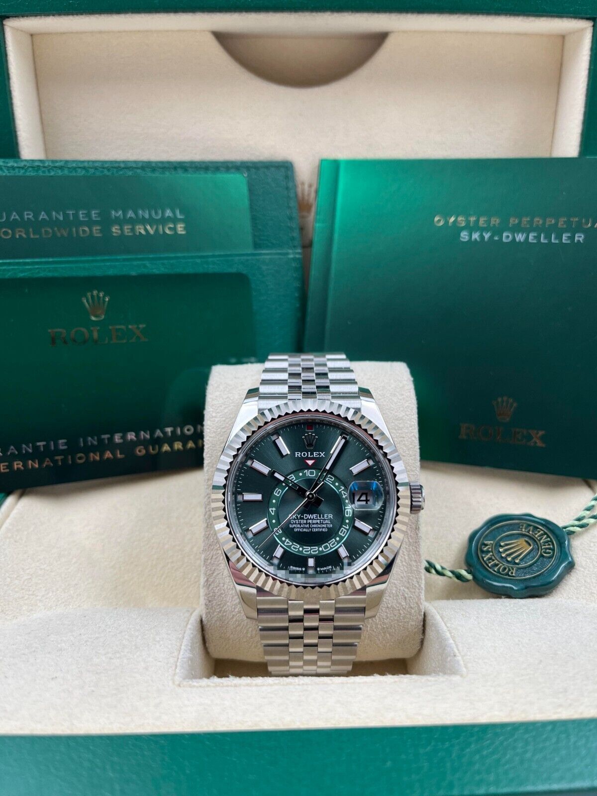 Rolex Sky-Dweller 336934 Green Dial Stainless Steel – Golden Anvil