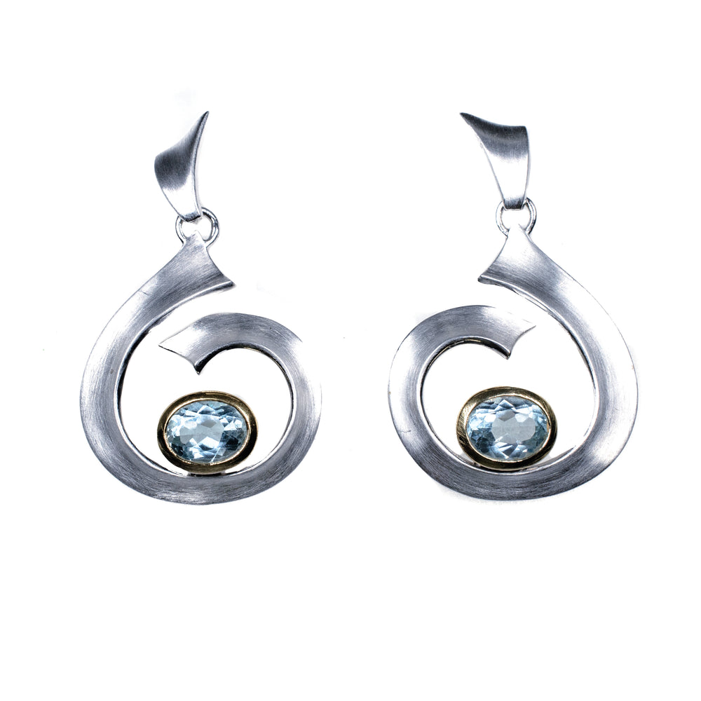 Sterling Silver and Gold-Filled Earrings with Sky Blue Topaz