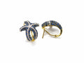 14kt Yellow Gold Blue Sapphire Starfish Earrings