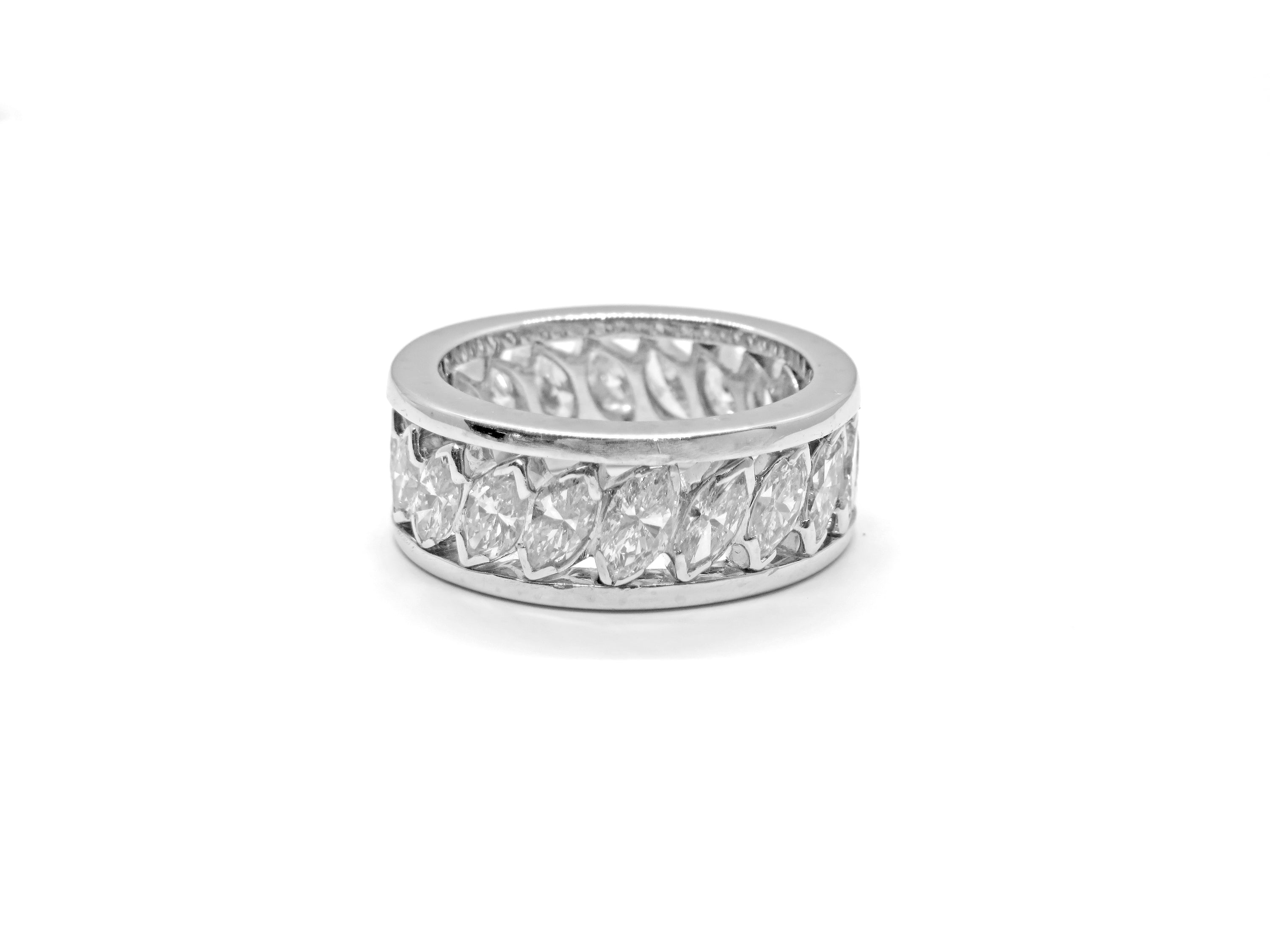Platinum and Diamond Eternity Style Band with 20 Marquise Cut Diamonds