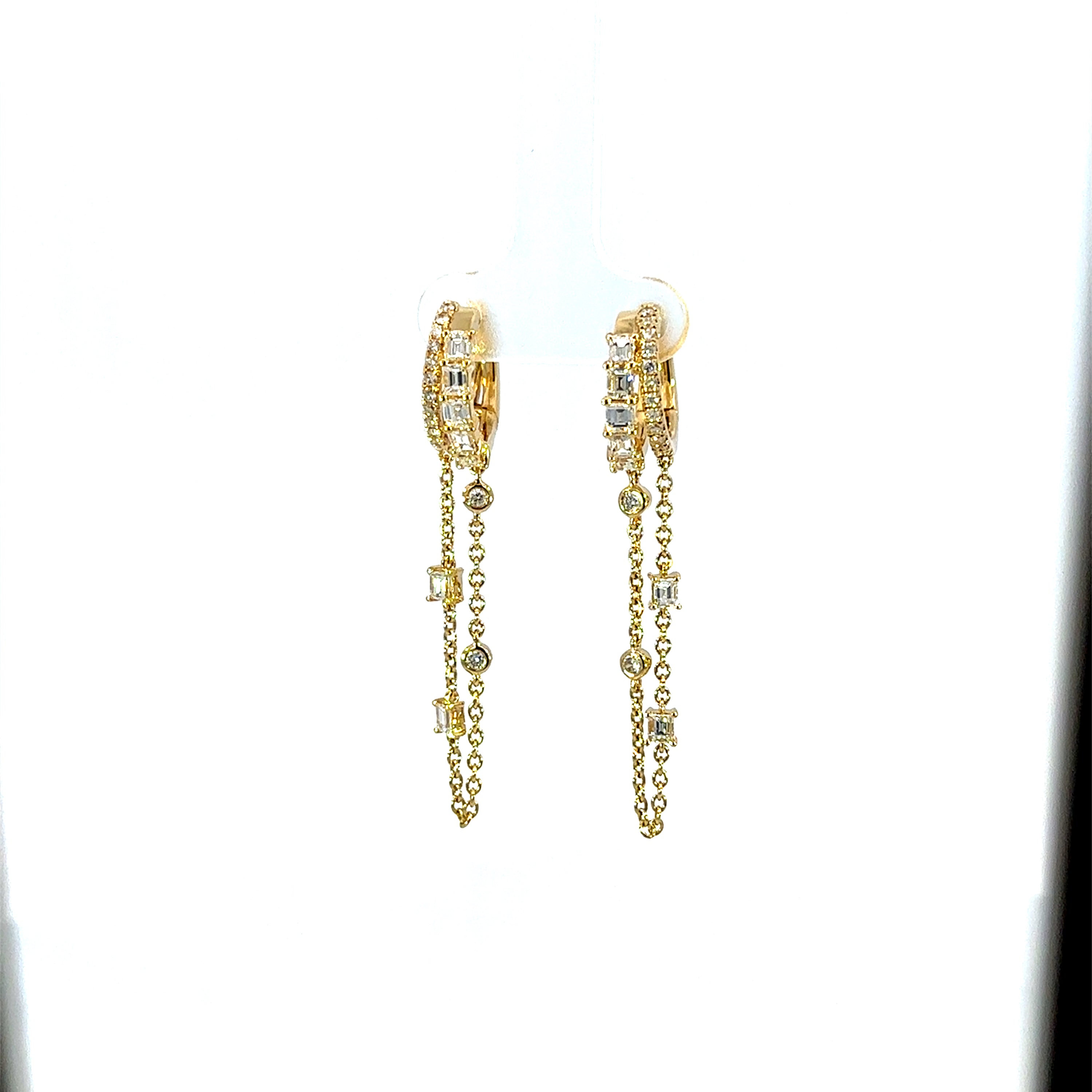 18kt yg Dangling Dia Chain Hoo