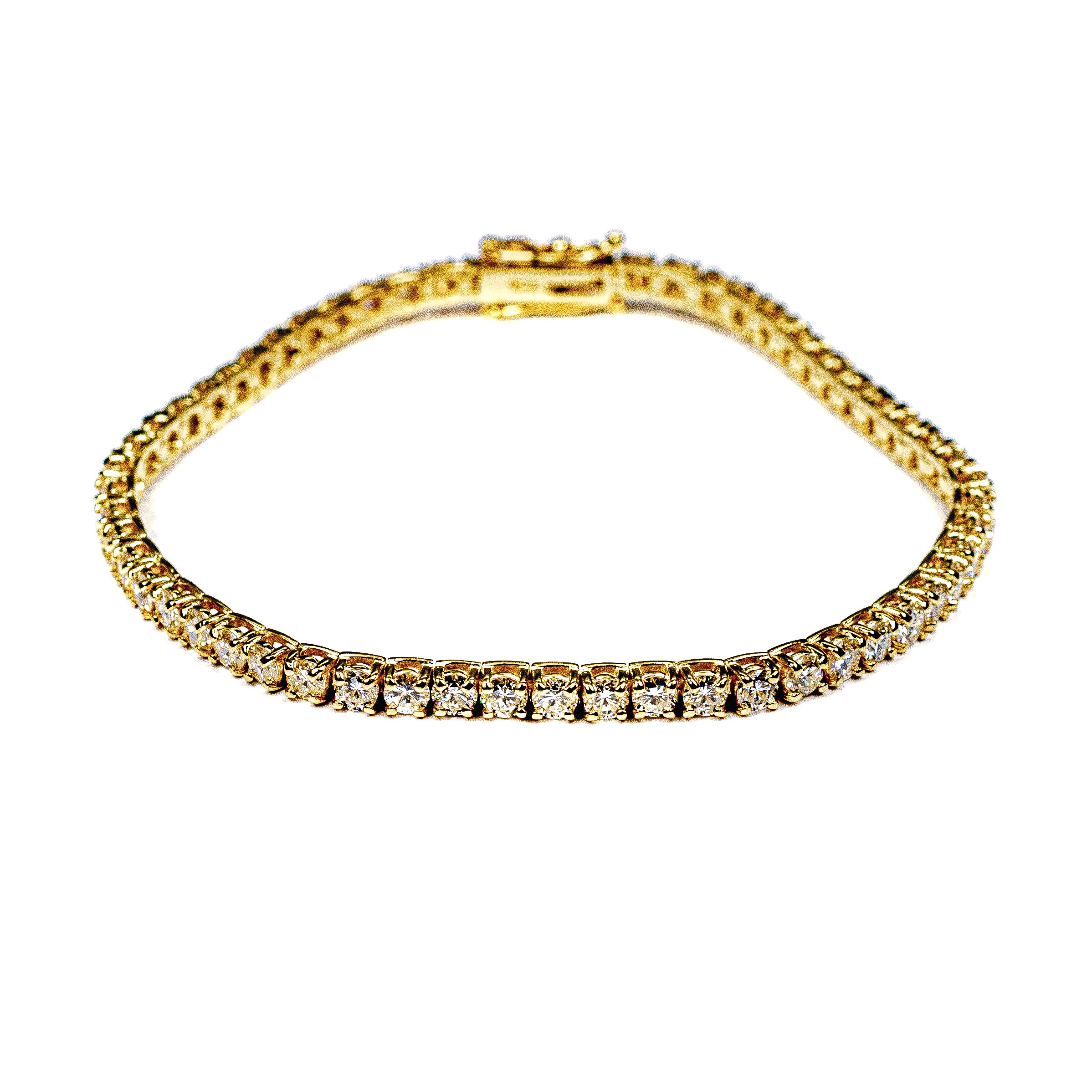18kt Yellow Gold 5ct Diamond Tennis Bracelet
