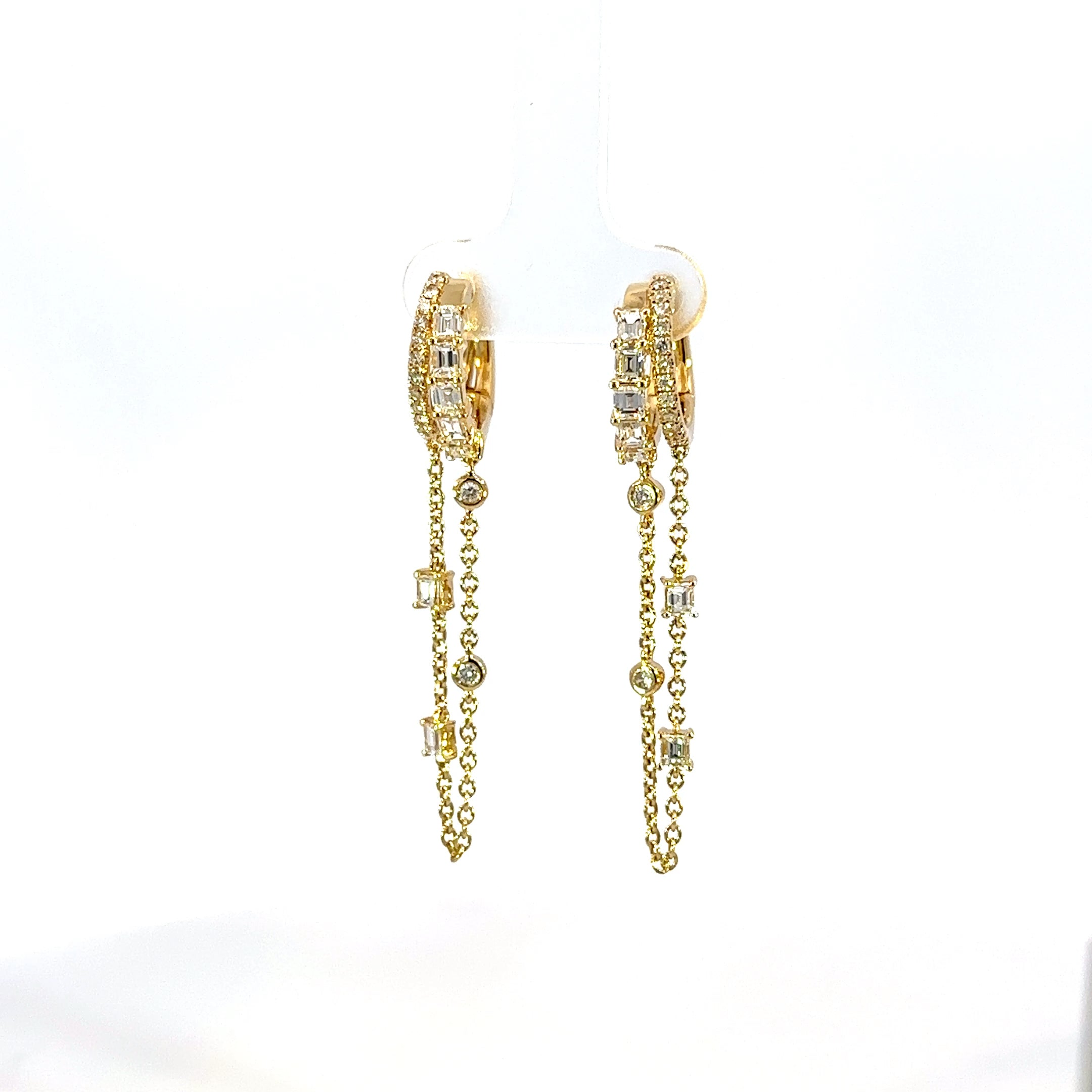 18kt yg Dangling Dia Chain Hoo