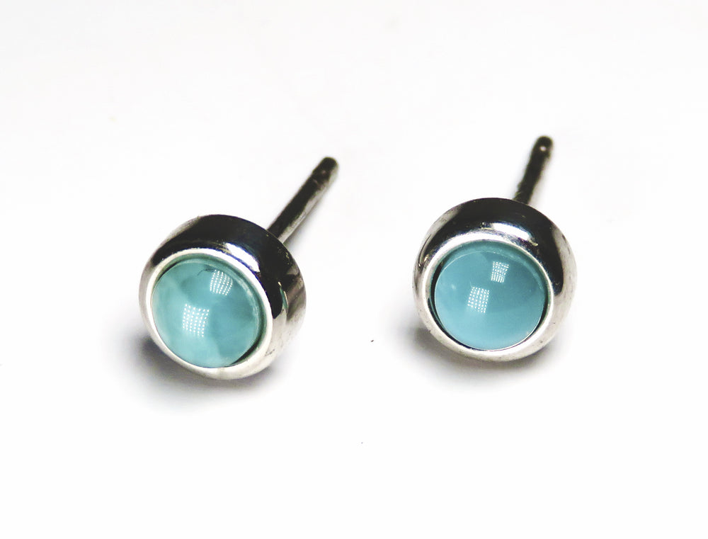 Sterling Silver Larimar Stud Earrings