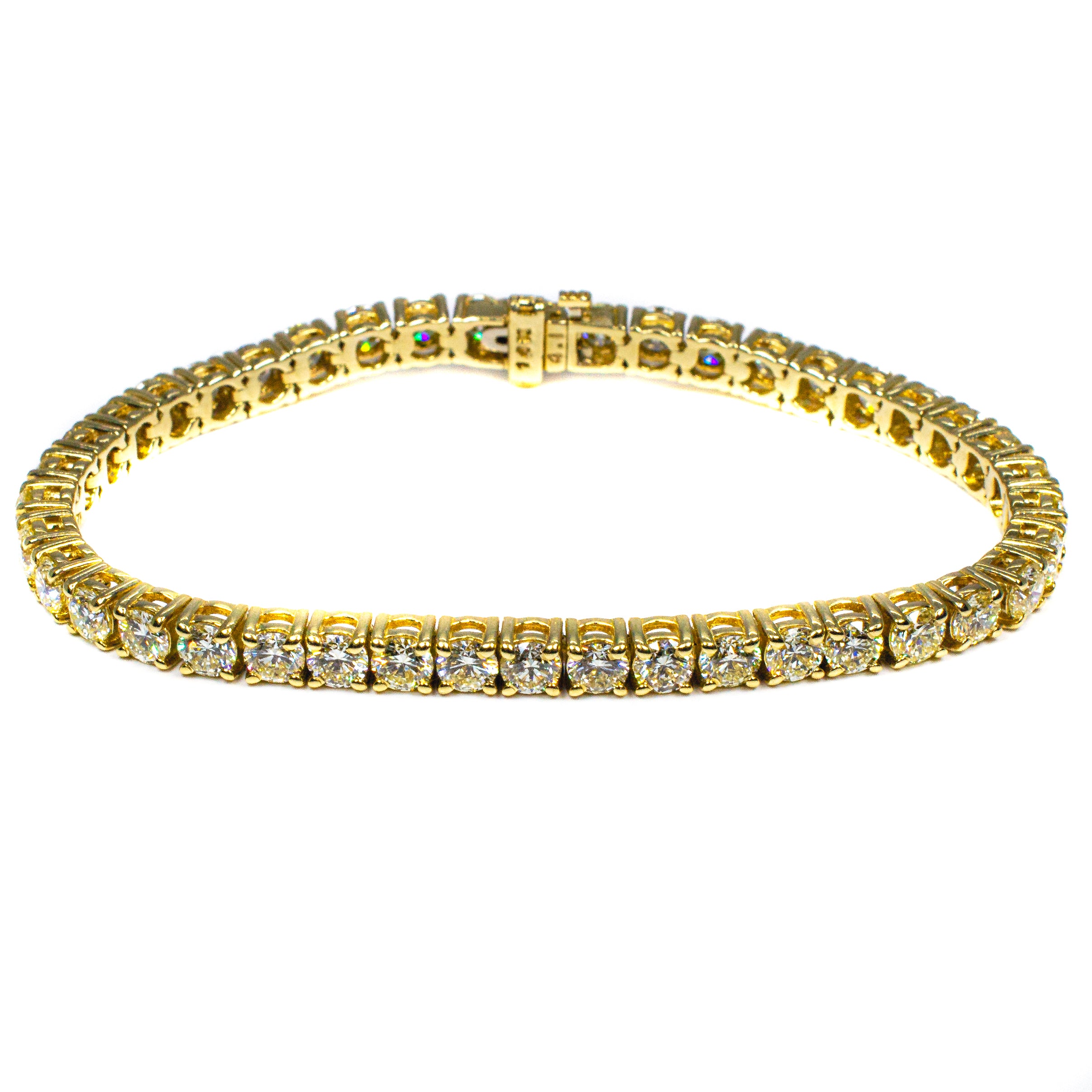 14kt Yellow Gold 11ct Diamond Tennis Bracelet