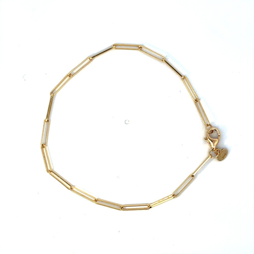 14k yg paperclip bracelet 2.0m