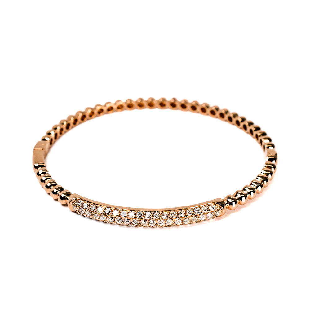18kt Rose Gold Diamond Bangle Bracelet