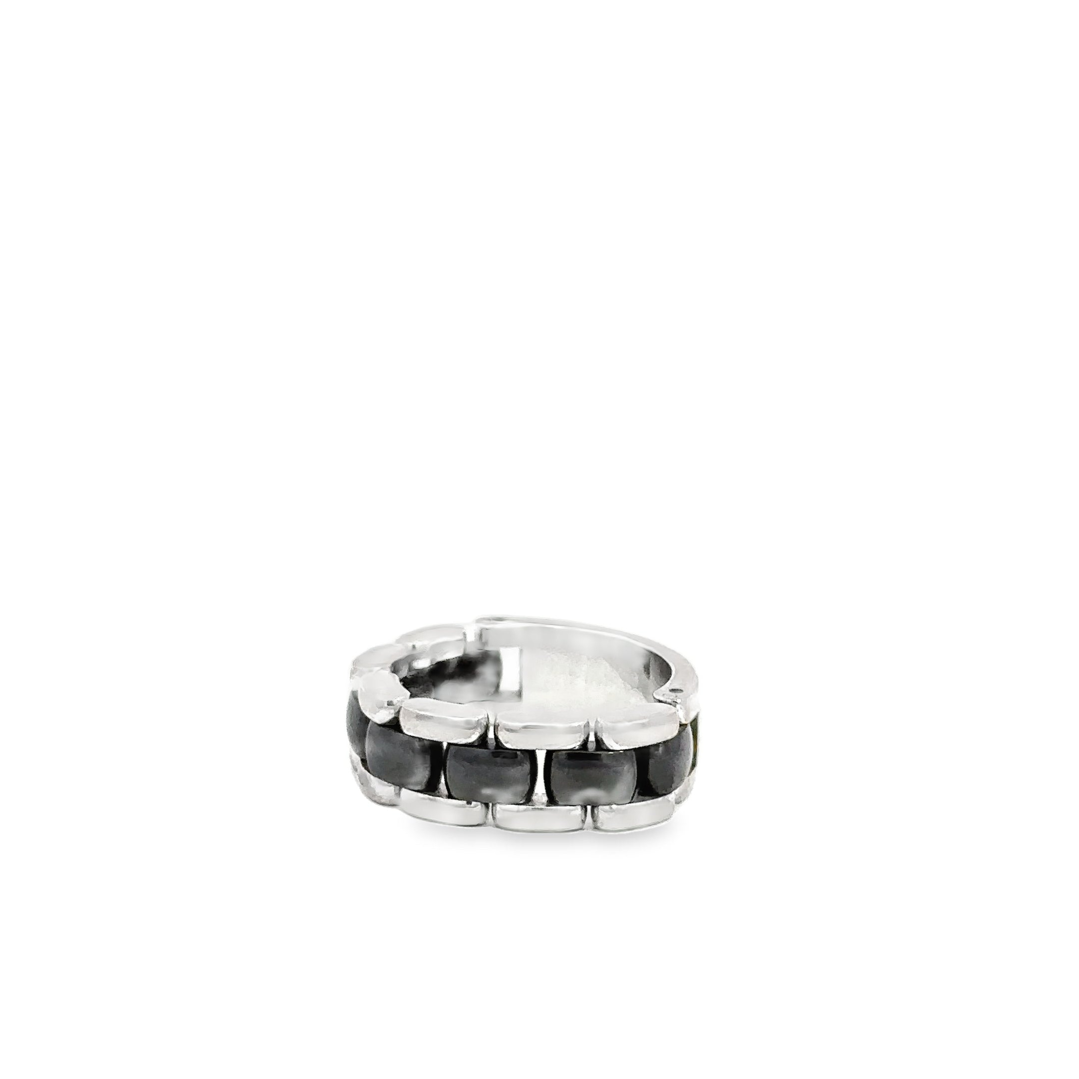 Chanel Ultra Ring 18k White Gold & Black Ceramic - Size 7.75