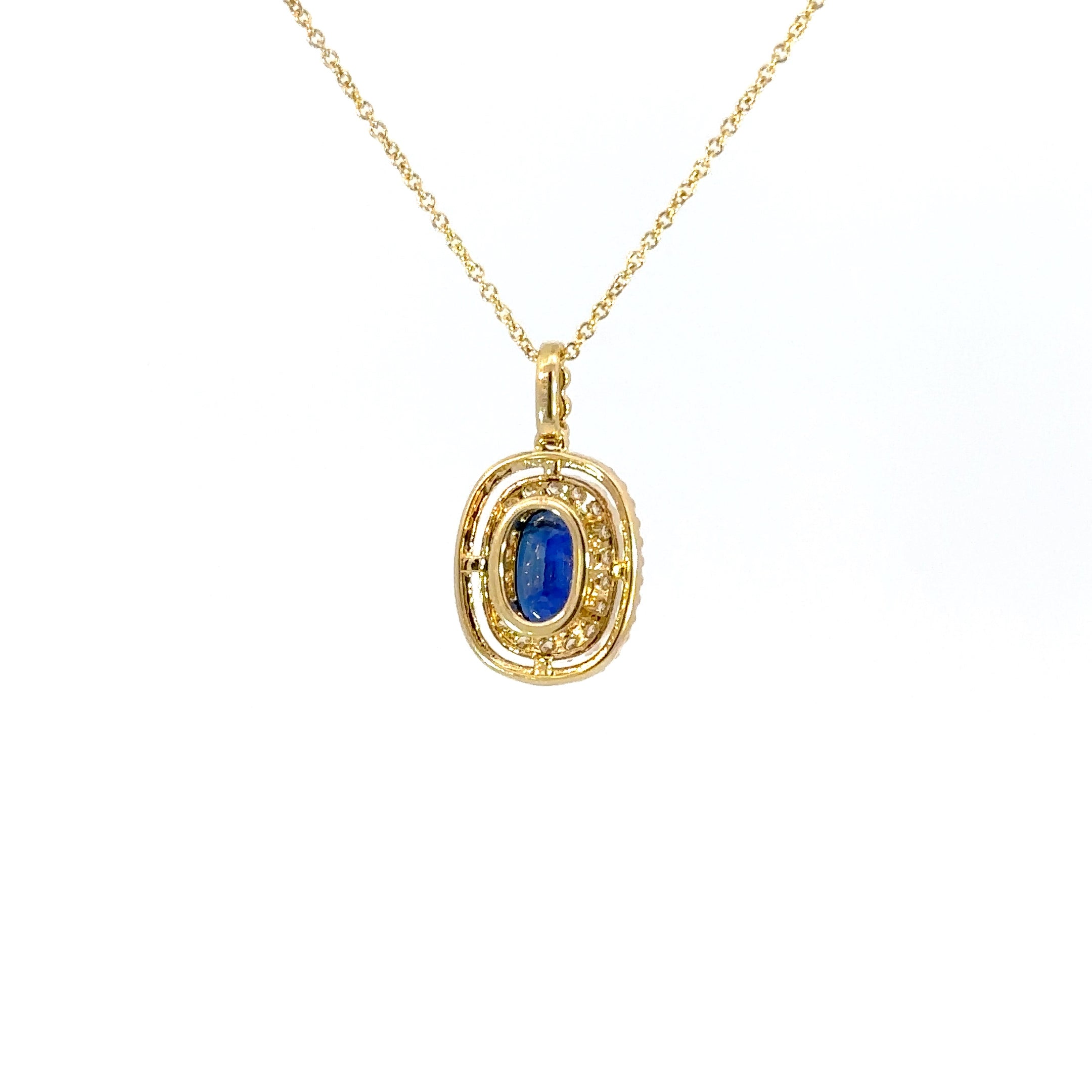 14k yg sapp pendant w dia halo