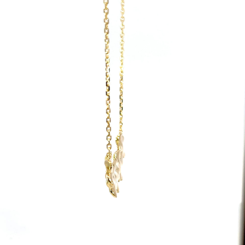 14k yg Plumeria necklace 5D  .