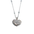 18kt White Gold Diamond Heart Pendant with Diamonds by the Yard Necklace