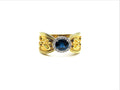 18kt Two Tone Gold Oval Sapphire and Diamond Fashion Ring