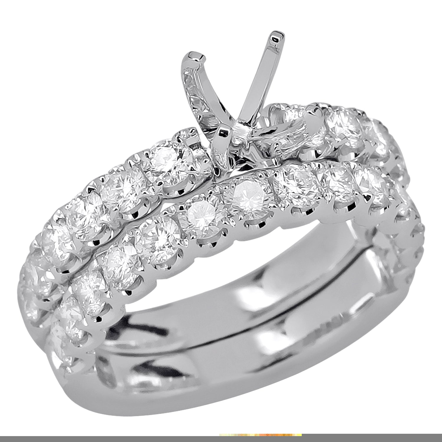 18kt white gold diamond Bridal semi mount