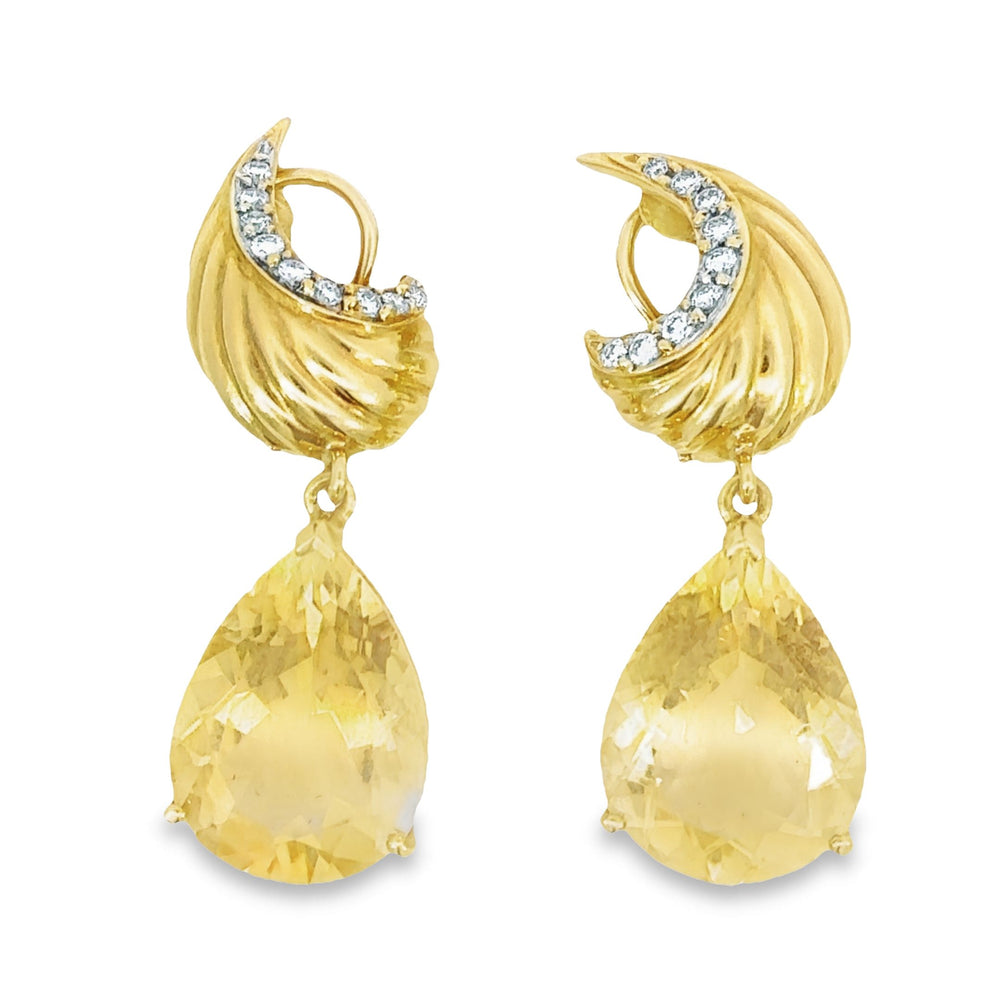 -E-14kt yg Diamond & Citrine D