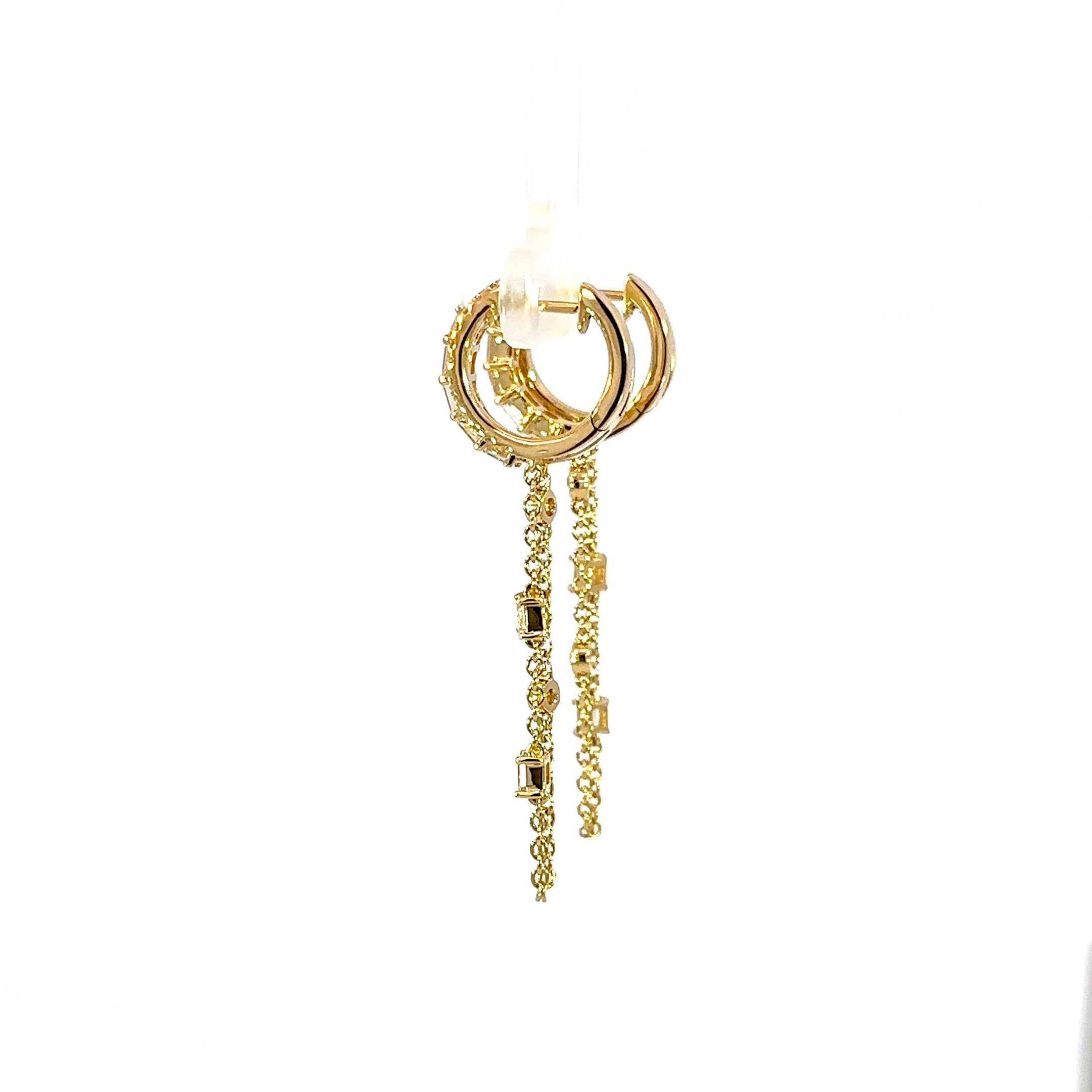 18kt yg Dangling Dia Chain Hoo